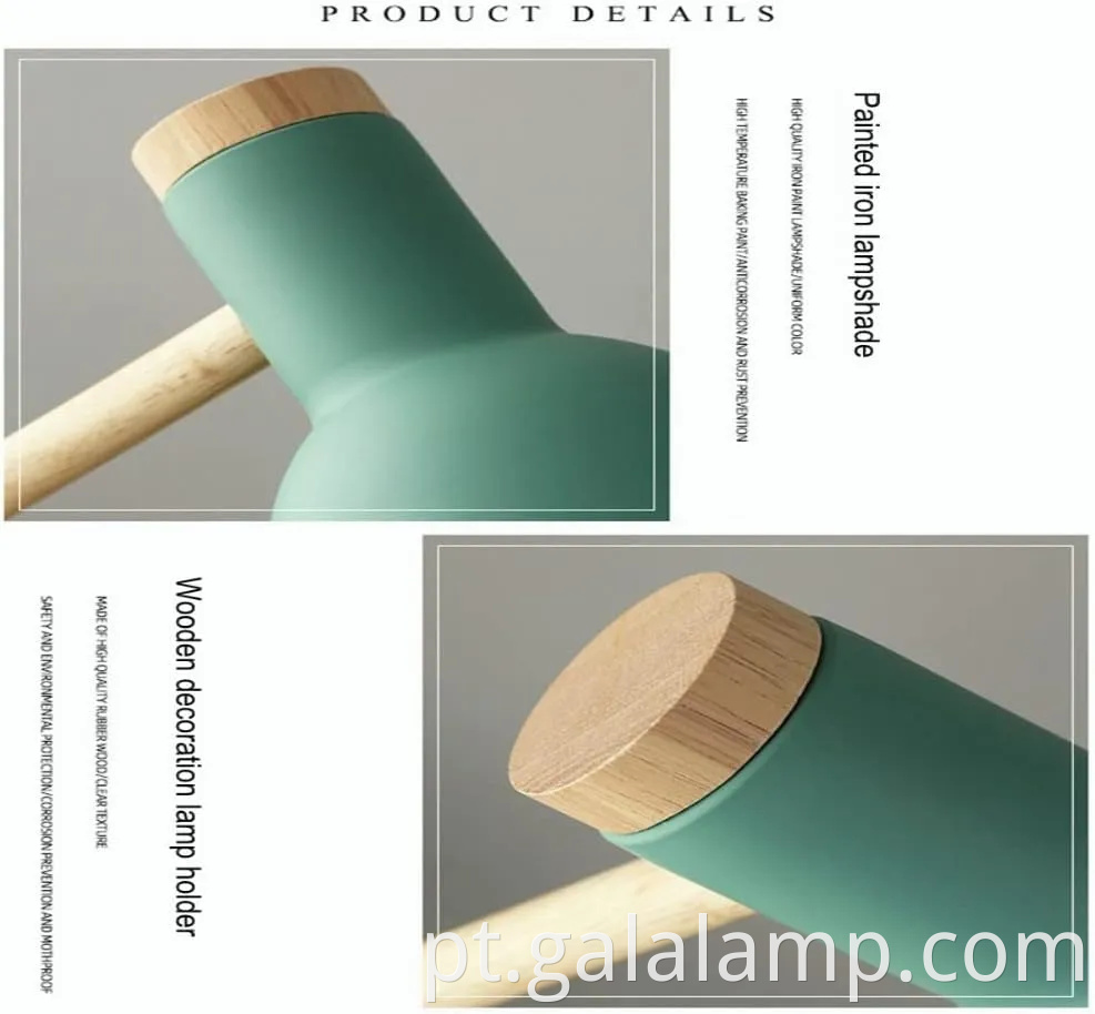 Lâmpada de mesa de madeira de madeira elegante para quartos modernos